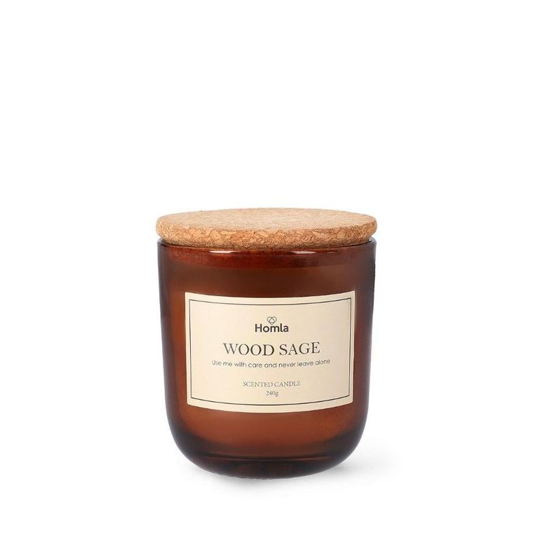 Homla, Verde, świeca zapachowa Wood Sage 240 G,
