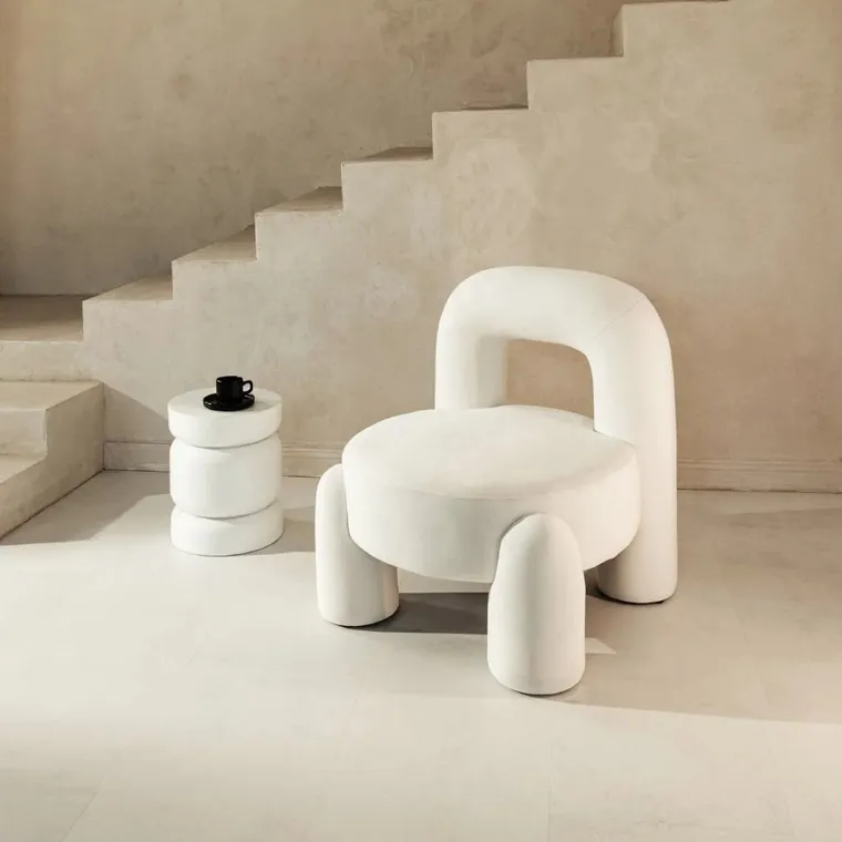 Homla, Viggo, fotel, ecru, 73-69-80 cm