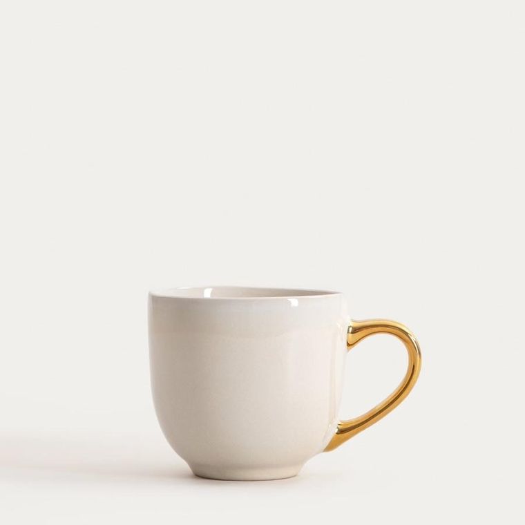 Homla, Viness, kubek, beżowy ze złotym uchem, 0,4l