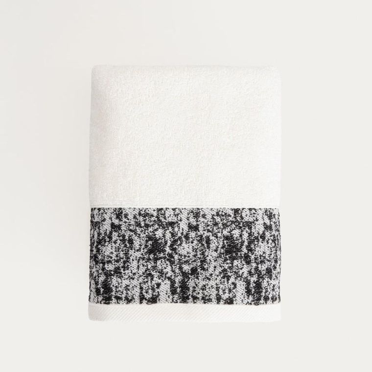 Homla, Viola, ręcznik, biało-czarny, 70-130 cm
