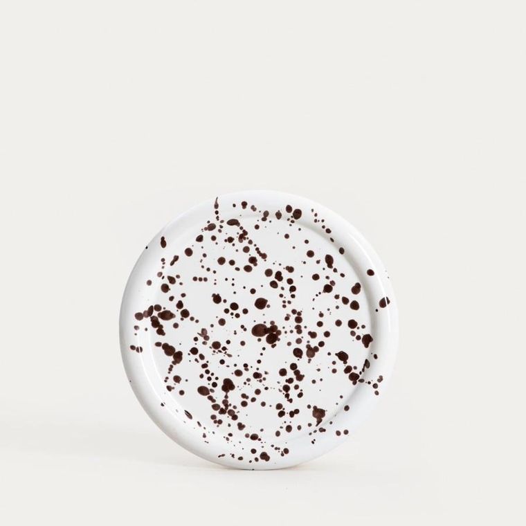 Homla, Wilora, talerz, deserowy nakrapiany brązowy, 21 cm
