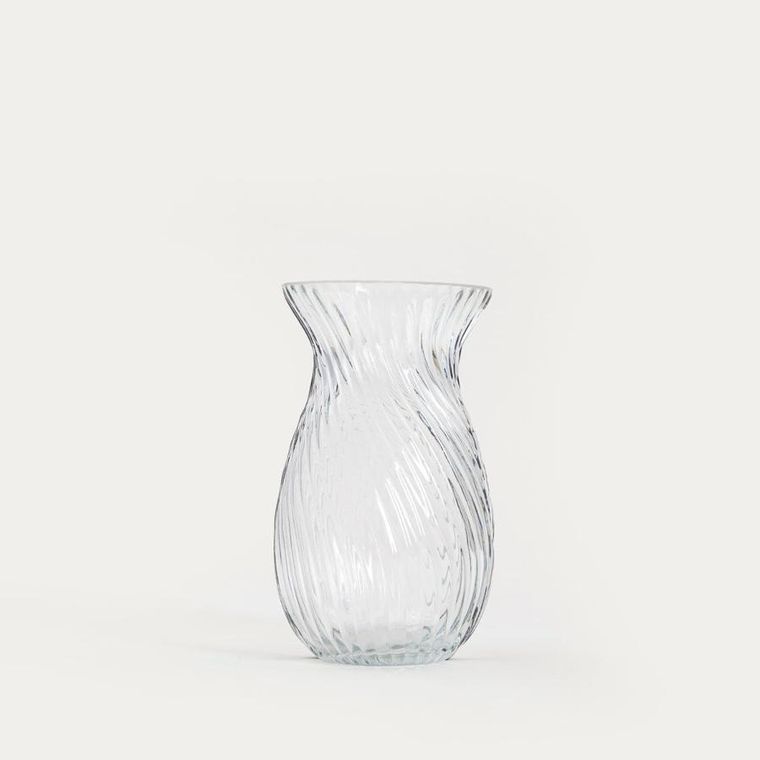 Homla, Yuue, wazon, szklany ryflowany transparentny, 12-20,5 cm