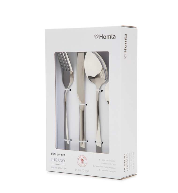 Homla,lugano, zestaw sztućców, srebrnych, 24 szt.
