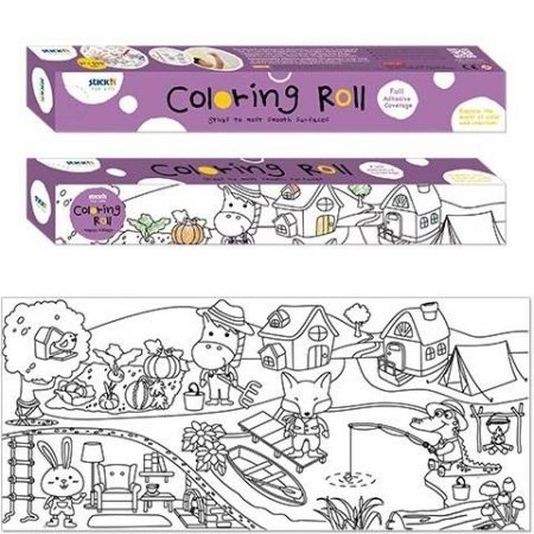 Hopax, kolorowanka samoprzylepna w rolce, lato, 31,5-35,5 cm