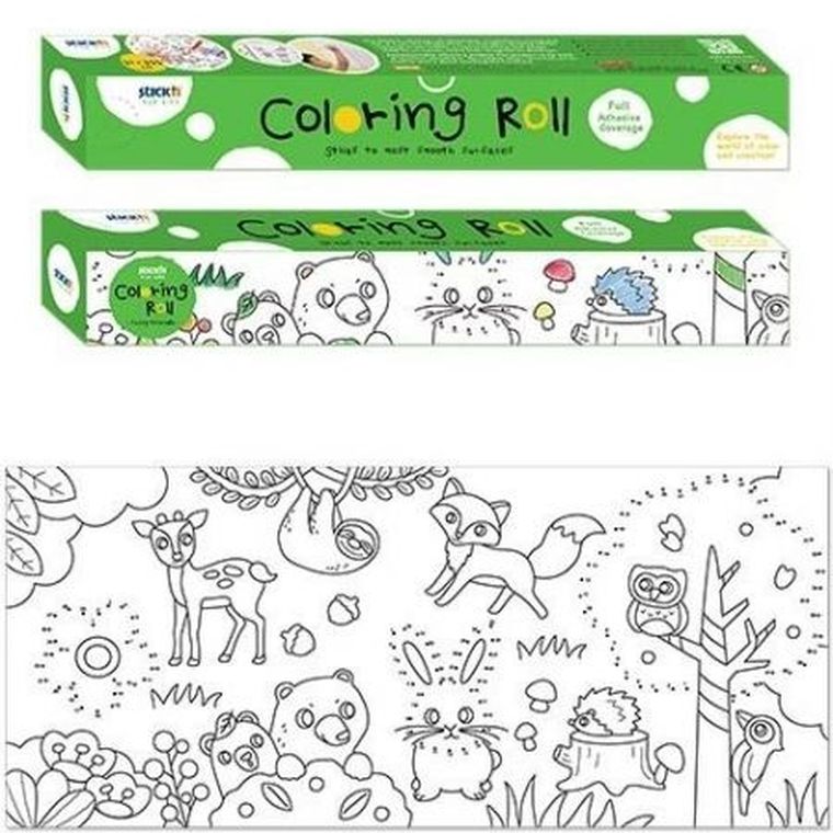 Hopax, kolorowanka samoprzylepna w rolce, zwierzęta, 31,5-35,5 cm