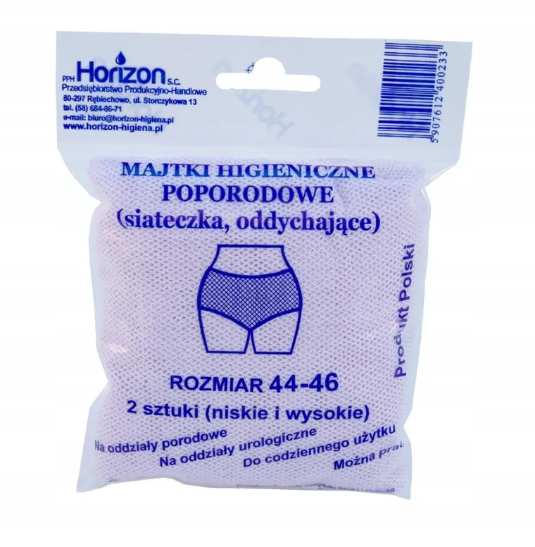 Horizon, siateczkowe majtki poporodowe, rozmiar 44-46, 2 szt.