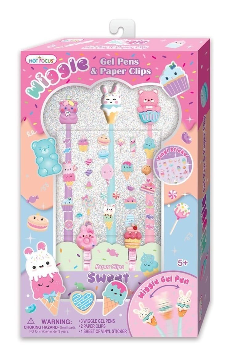 Hot Focus, giętkie długopisy żelowe, słodycze