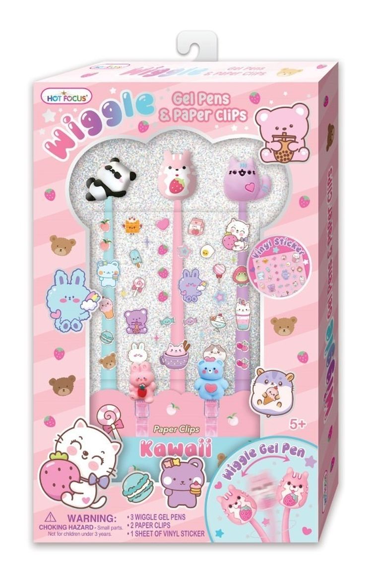 Hot Focus, giętkie długopisy żelowe, zwierzątka