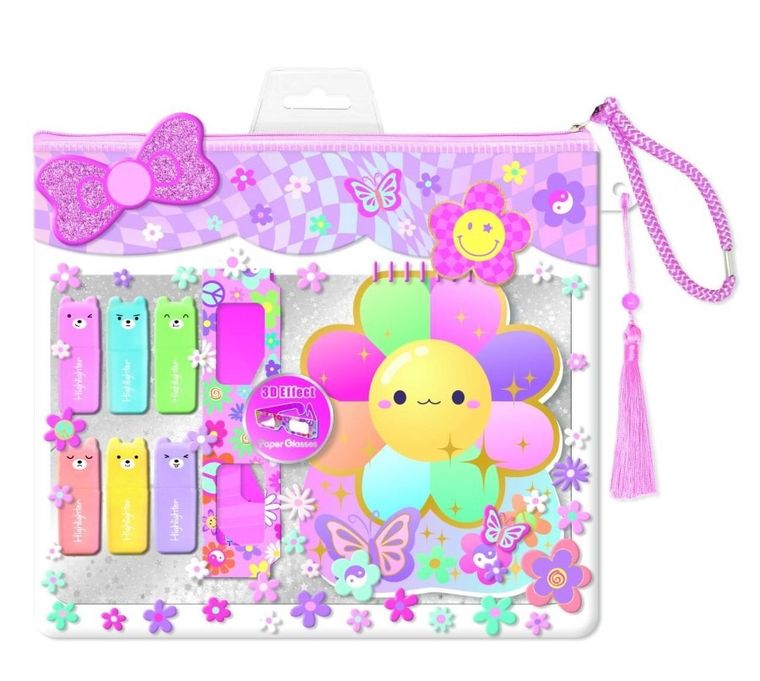 Hot Focus, kolorowanka + okulary 3D w saszetce, słoneczko