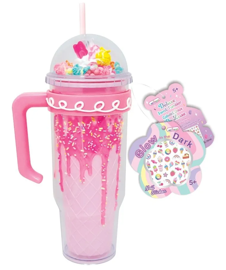 Hot Focus, kubek z uchwytem, pączki, różowy