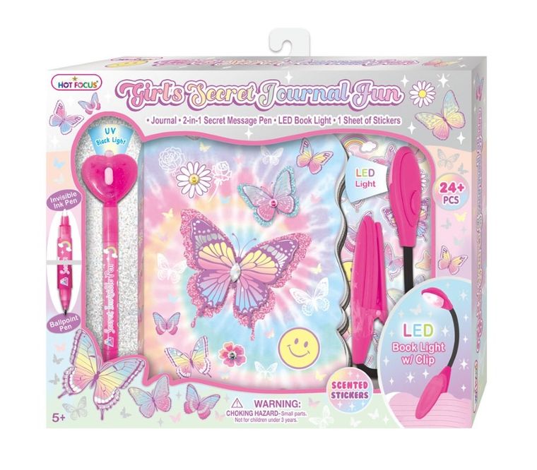 Hot Focus, pamiętnik z lampką i niewidzialnym długopisem, motylki