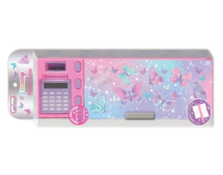 Hot Focus, piórnik z kalkulatorem, motylki