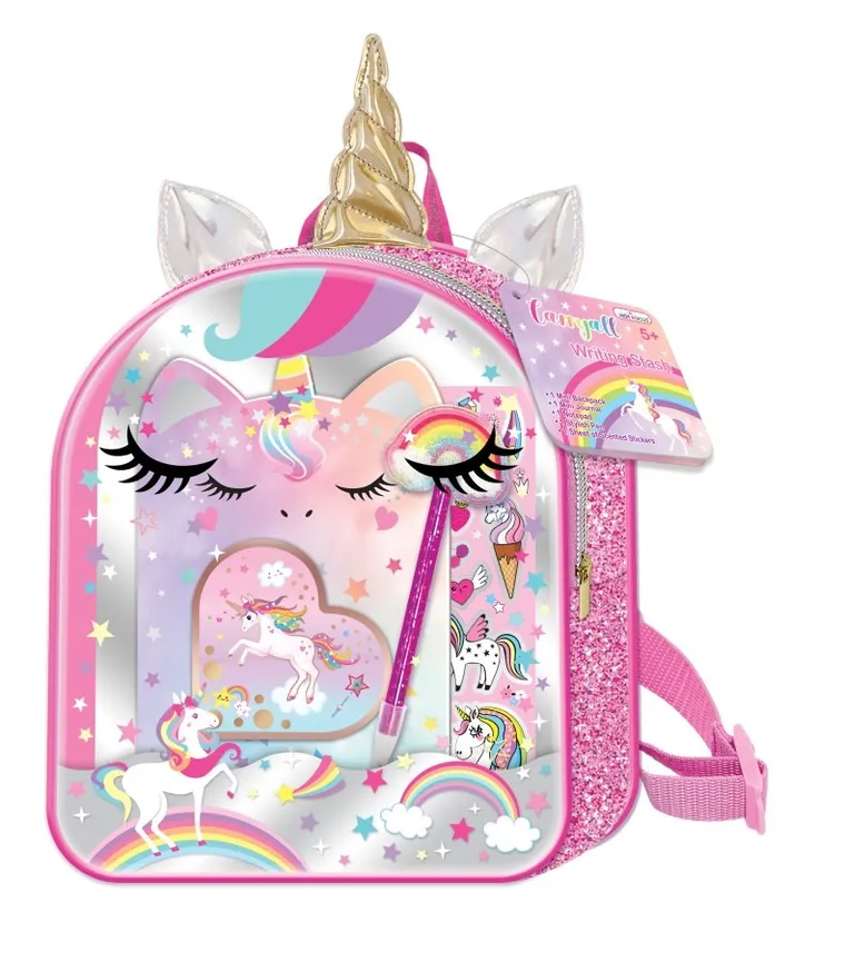 Hot Focus, plecak z akcesoriami piśmienniczymi, jednorożec