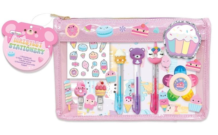 Hot Focus, saszetka z akcesoriami piśmienniczymi, słodycze