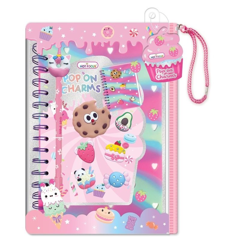 Hot Focus, saszetka z notatnikiem i charmsami, zwierzątka, 1 szt.