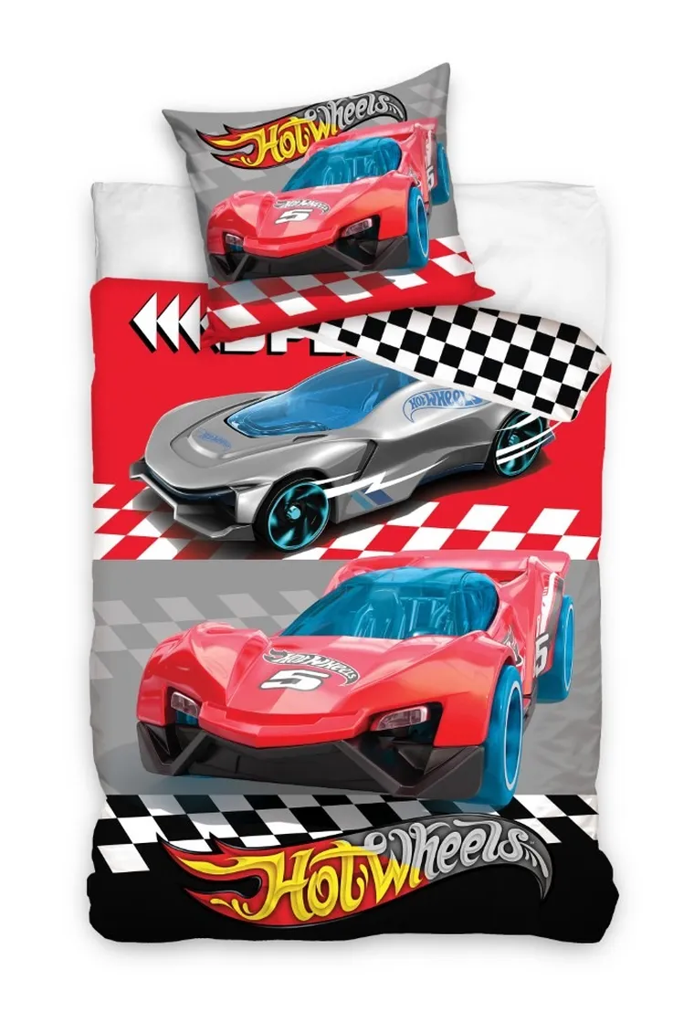 Hot Wheels, 2-częściowy komplet pościeli, 140-200 cm