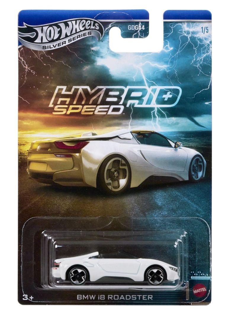 Hot Wheels, Automotive, BMW i8 Roadster, samochodzik Hybrid Speed, pojazd, skala 1:64, JCB76