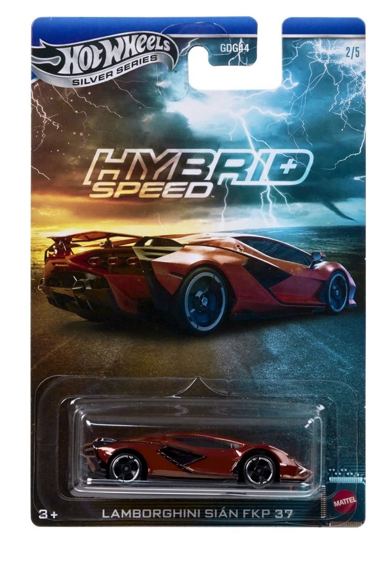 Hot Wheels, Automotive, Lamborghini Sian FKP 37, samochodzik Hybrid Speed, pojazd, skala 1:64, JCB77