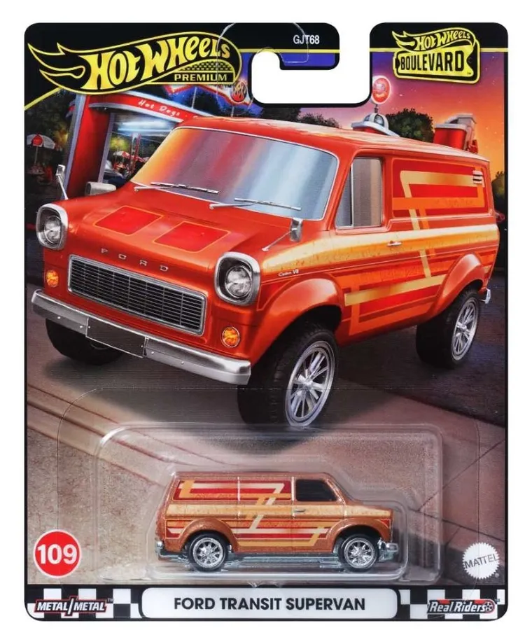 Hot Wheels, Boulevard, Ford Transit Supervan, pojazd, HRT76