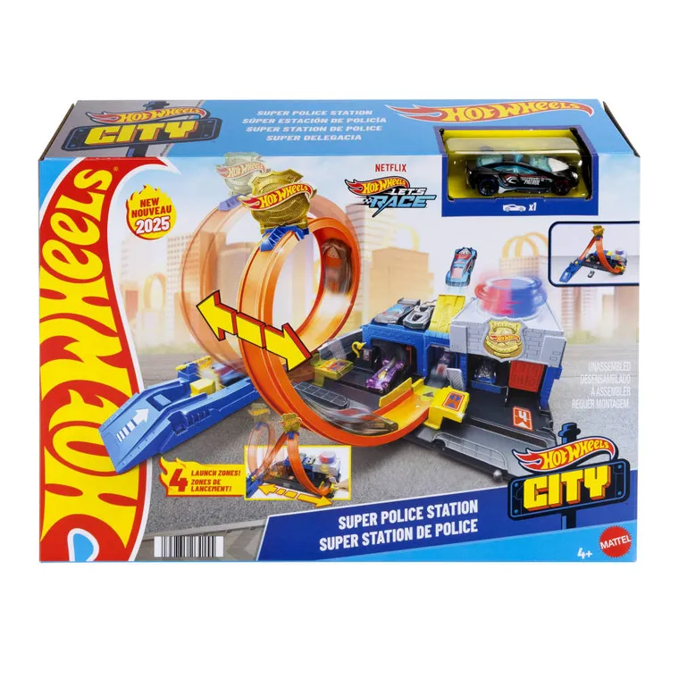 Hot Wheels City, Posterunek policji Super Pętla, zestaw do zabawy z autem