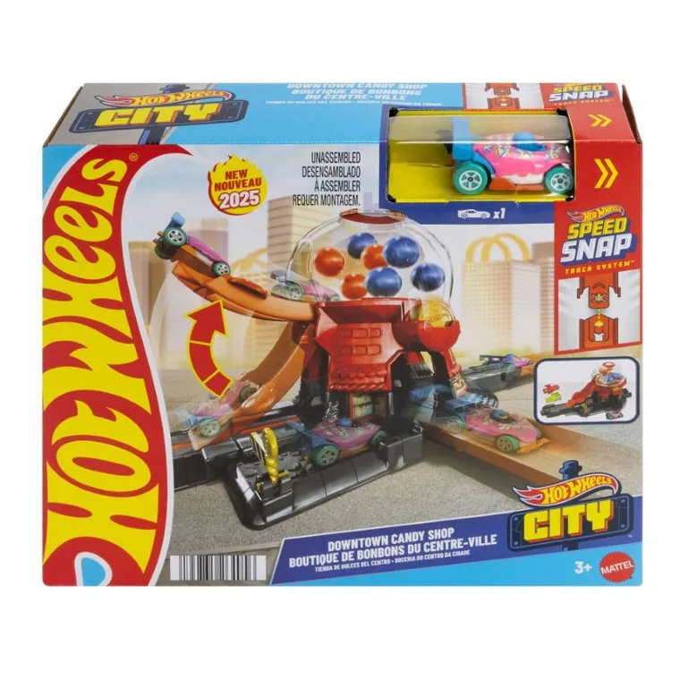 Hot Wheels City, Sklepik Guma balonowa, zestaw do zabawy z autem