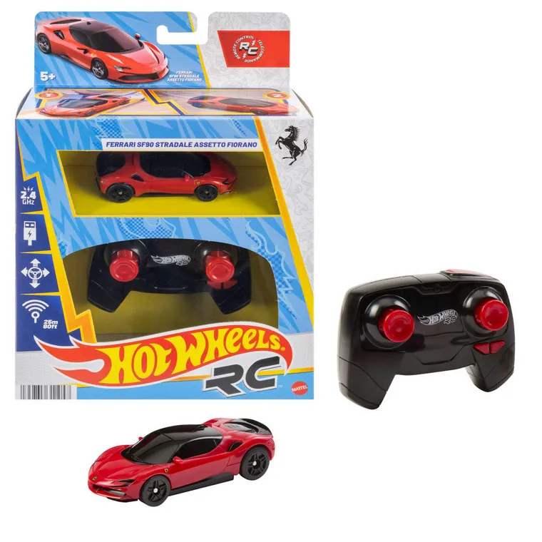 Hot Wheels, Ferrari SF90 Stradale Assetto Fiorano R/C, samochód zdalnie sterowany w skali 1:64