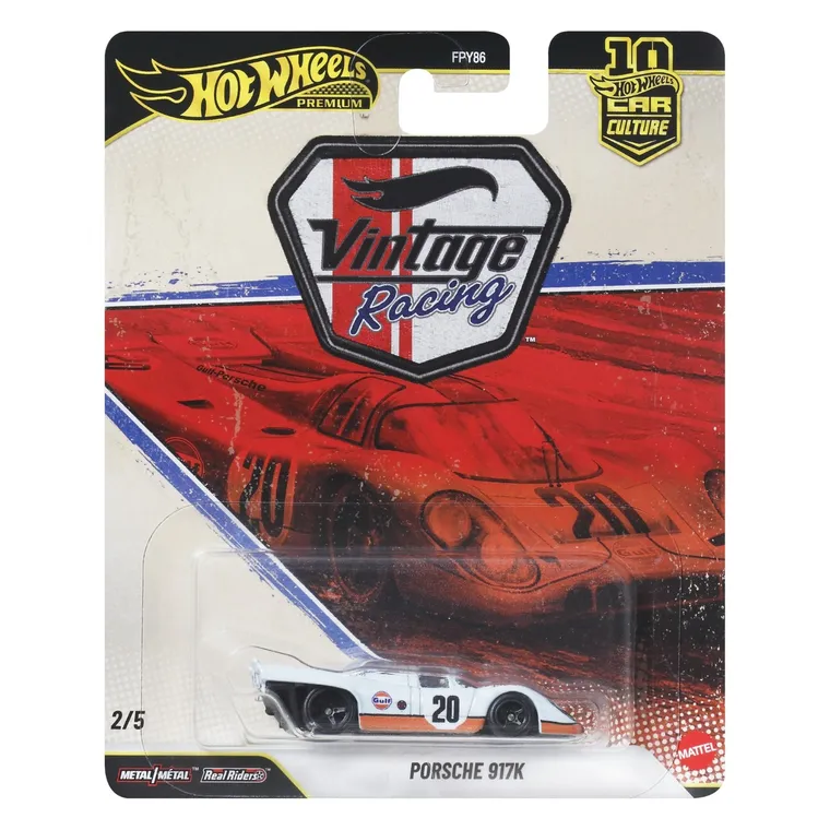 Hot Wheels, Kultowe auta, Porsche 917K, pojazd Premium, 1:64, JKF03