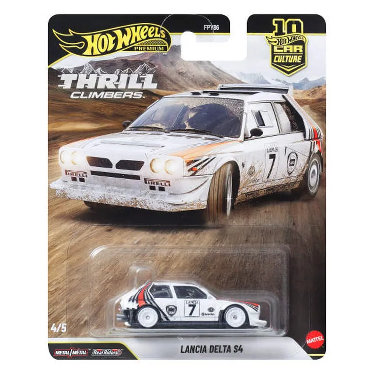 Hot Wheels, Kultowe auta, Thrill Climbers, Lancia Delta S4, pojazd Premium, JKF01