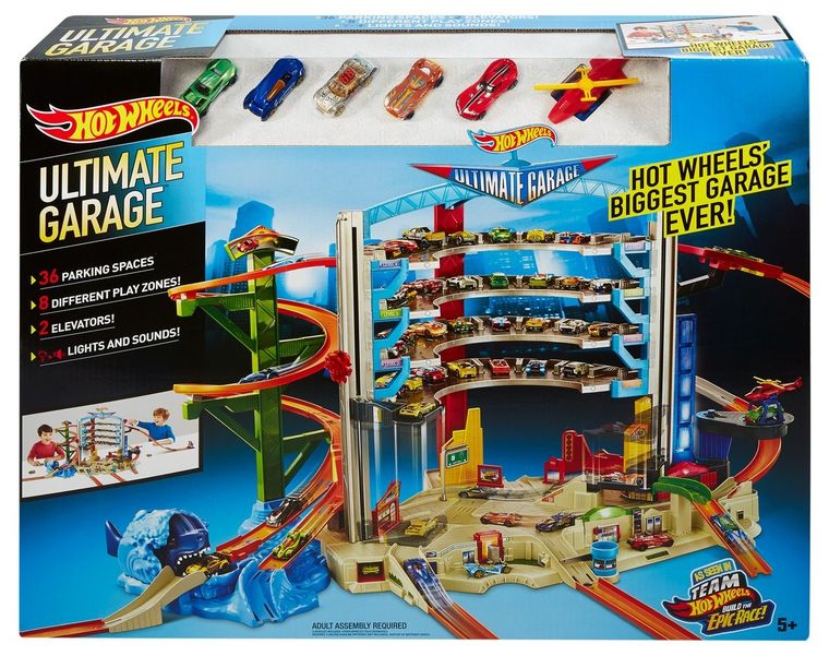 Hot Wheels, Mega Garaż, światła i dźwięki, zestaw z pojazdami