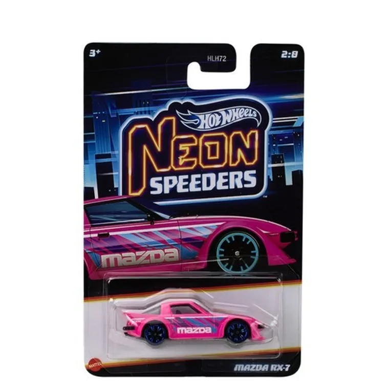 Hot Wheels, Neon Speeders, Mazda RX-7, pojazd, 1:64, JCB01
