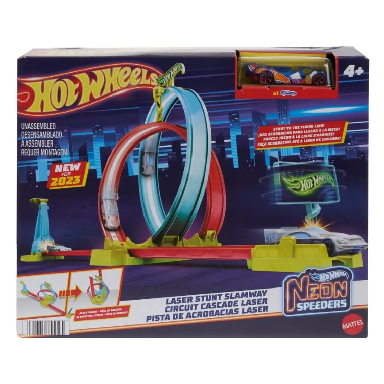Hot Wheels, Neon Speeders, Neonowa Superpętla, zestaw do zabawy z autkiem