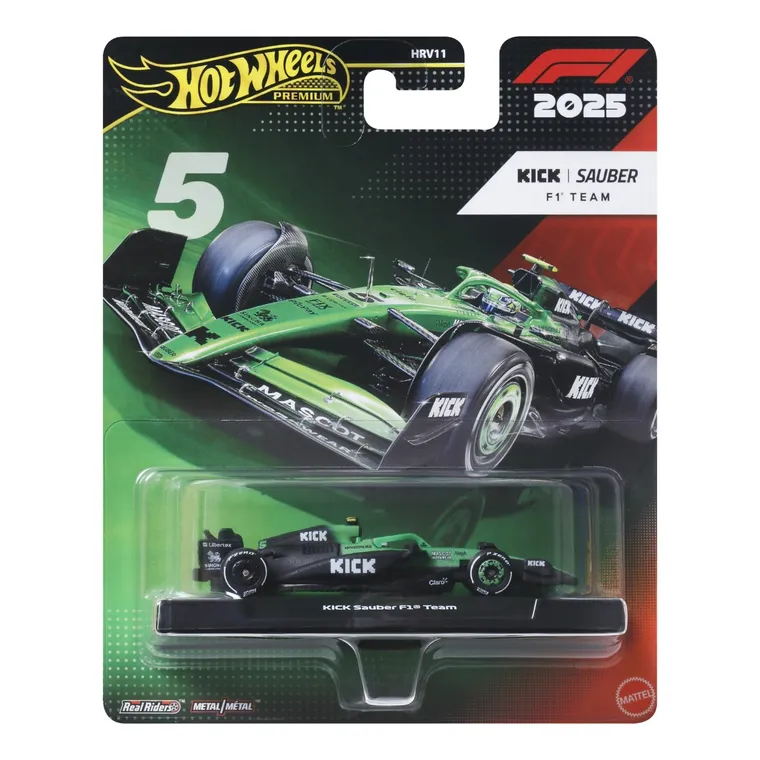 Hot Wheels, Premium, Formuła 1, Kick Sauber F1 Team (#5), samochodzik, skala 1:64, JKD89