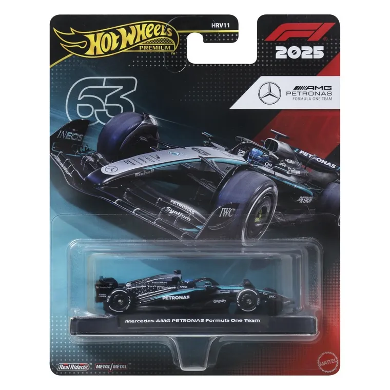 Hot Wheels, Premium, Formuła 1, Mercedes-AMG Petronas Formula One Team (#63), pojazd, JKD80