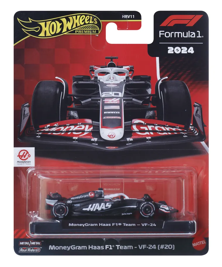 Hot Wheels, Premium, Formuła 1, MoneyGram Haas F1 Team - VF-24 (#20), pojazd, JBM10