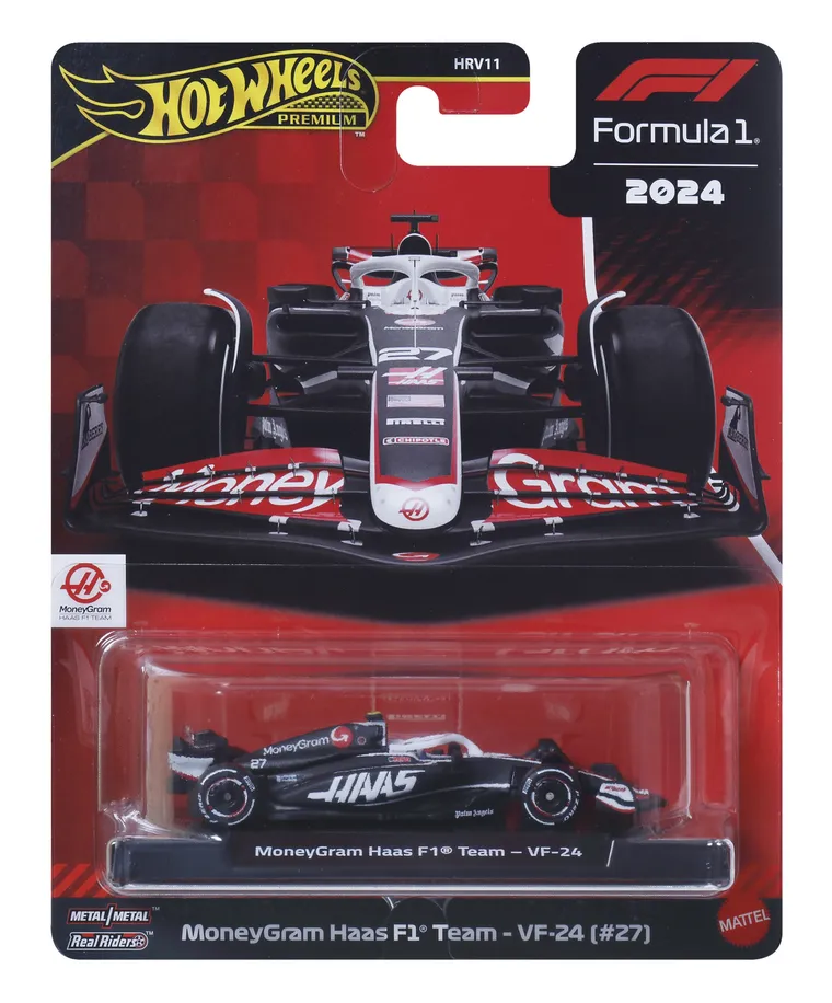 Hot Wheels, Premium, Formuła 1, MoneyGram Haas F1 Team - VF-24 (#27), pojazd, JBM22