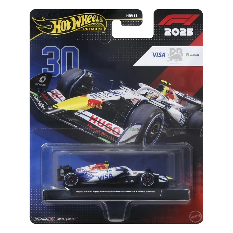 Hot Wheels, Premium, Formuła 1, Visa Cash App Racing Bulls Formula One Team (#30), pojazd, JKD79