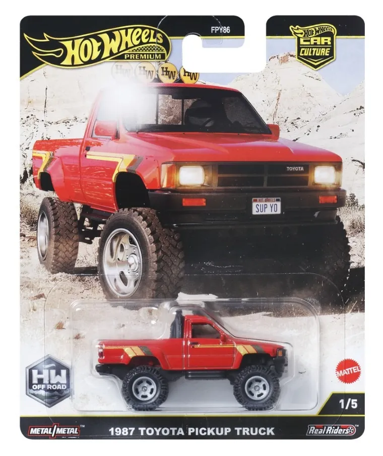 Hot Wheels, Premium, Kultowe auta, 1987 Toyota Pick-up Truck, pojazd, 1:64, JBK73