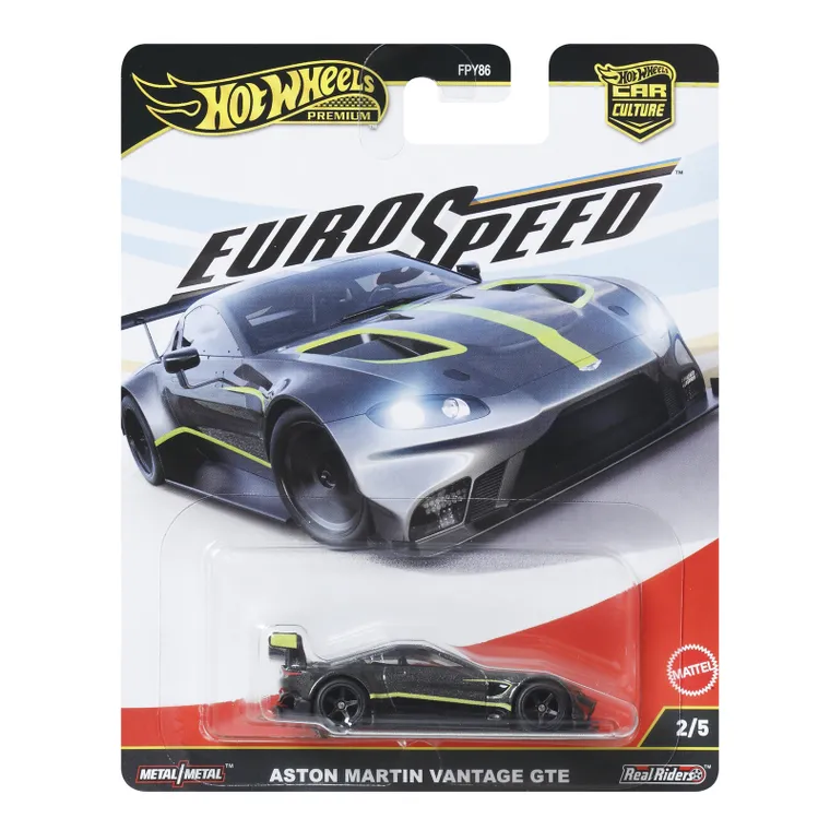 Hot Wheels, Premium, Kultowe auta, EuroSpeed, Aston Martin Vantage GTE, pojazd, skala 1:64, JBK76