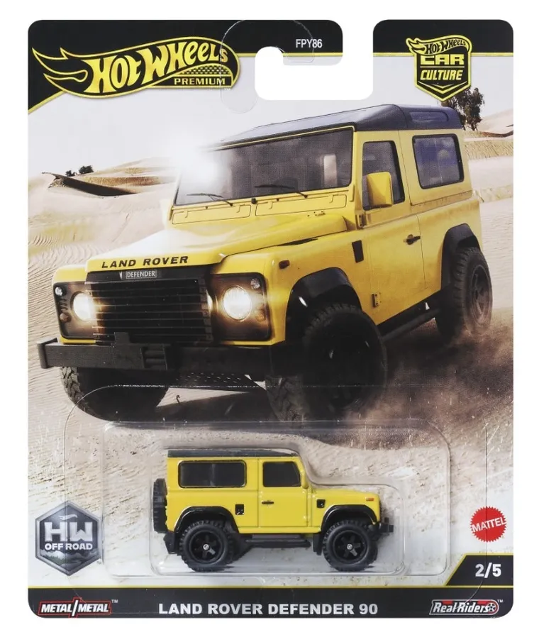 Hot Wheels, Premium, Kultowe auta, Land Rover Defender 90, pojazd, 1:64, JBK74