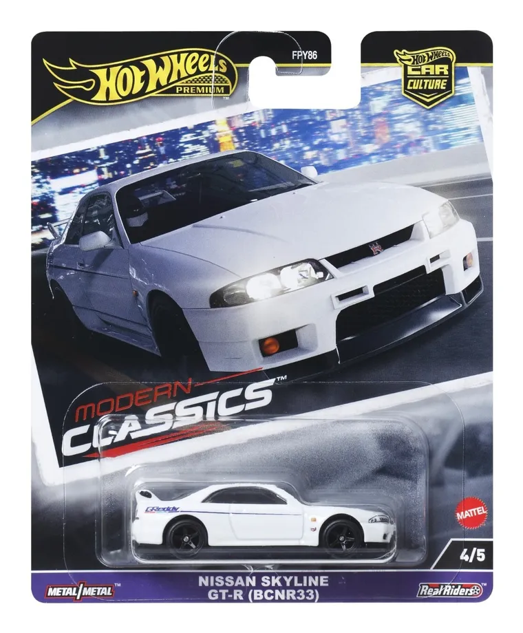 Hot Wheels, Premium, Kultowe auta, Nissan Skyline GT-R (BCNR33), pojazd, HRV99