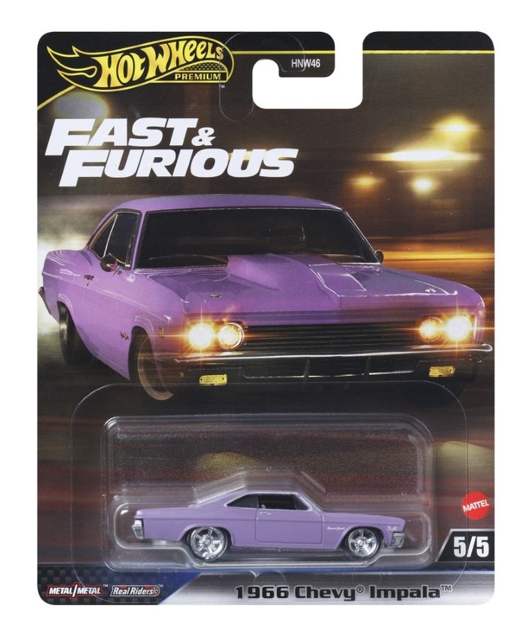 Hot Wheels, Premium, Szybcy i wściekli, 1966 Chevy Impala, pojazd, skala 1:64, JBL95