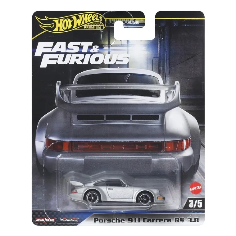 Hot Wheels, Premium, Szybcy i wściekli, Porsche 911 Carrera RS 3.8, pojazd, skala 1:64, JBM03