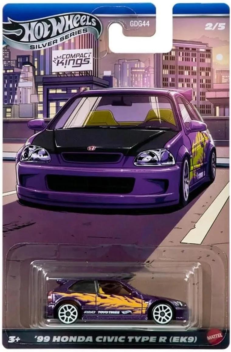 Hot Wheels, Silver Series, Compact Kings, '99 Honda Civic Type R (EK9), pojazd, JKX57