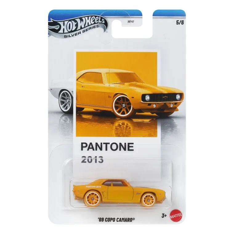 Hot Wheels, Silver Series Pantone, '69 Copo Camaro, samochodzik, skala 1:64, JKY50