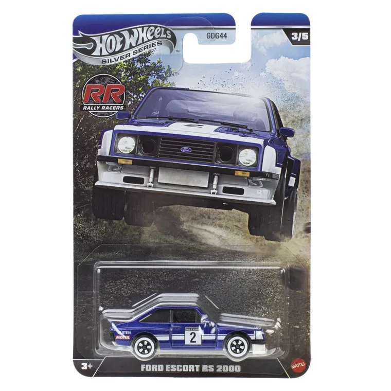 Hot Wheels, Silver Series, Rally Racers, Ford Escort RS 2000, pojazd, JKX63