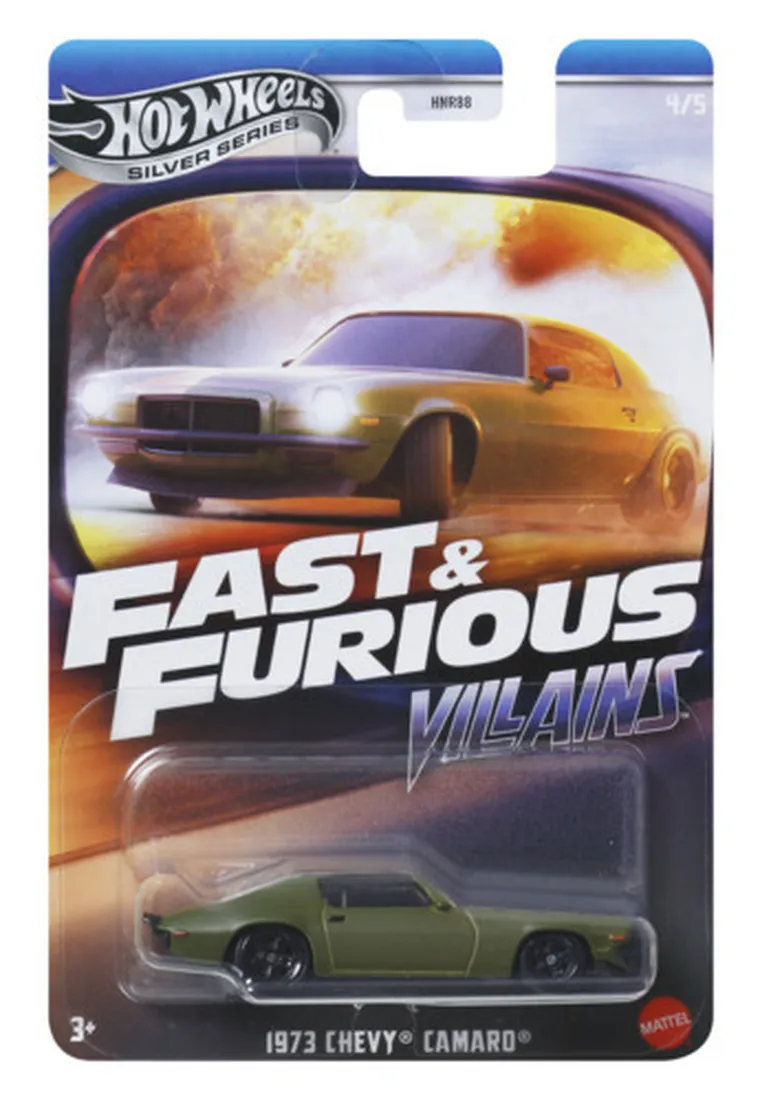 Hot Wheels, Szybcy i wściekli, 1973 Chevy Camaro, pojazd, 1:64, JBY37