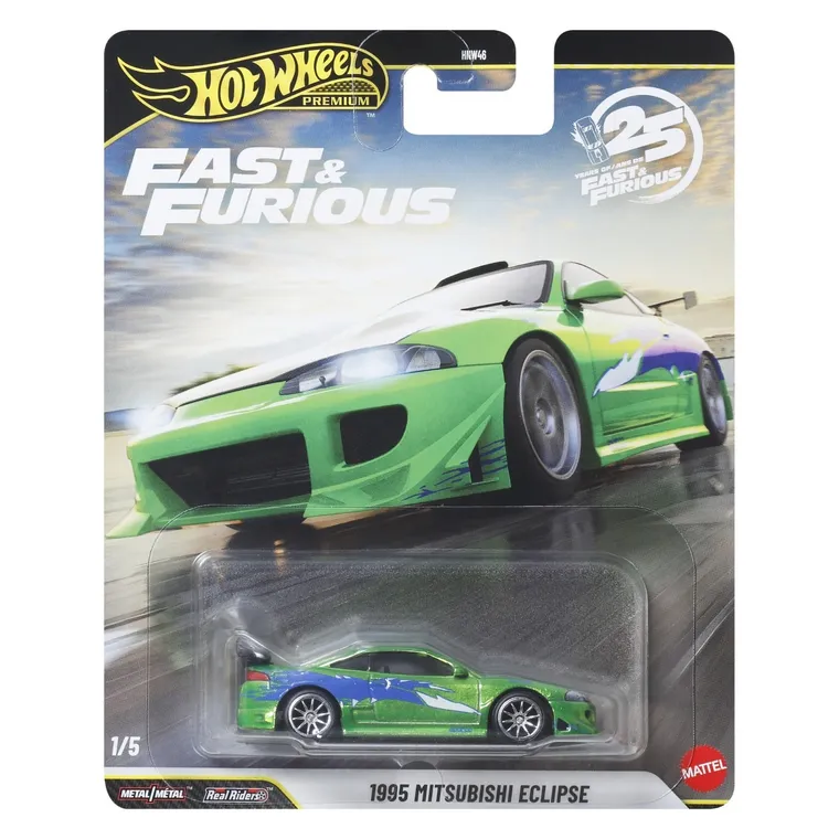 Hot Wheels, Szybcy i wściekli, 1995 Mitsubishi Eclipse, pojazd Premium, JHW68
