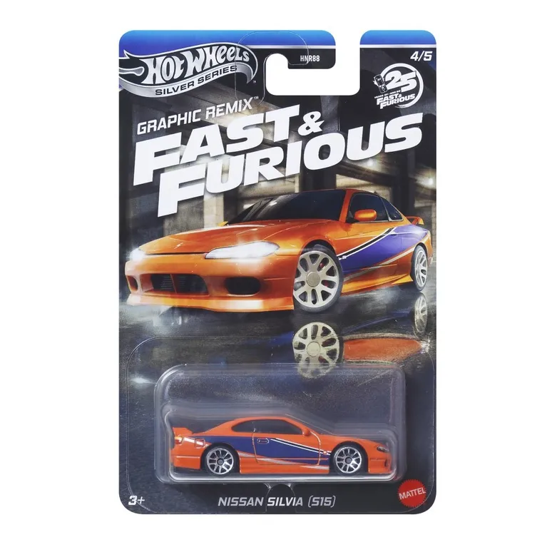 Hot Wheels, Szybcy i wściekli, Nissan Silvia (S15), pojazd, 1:64, JBY48