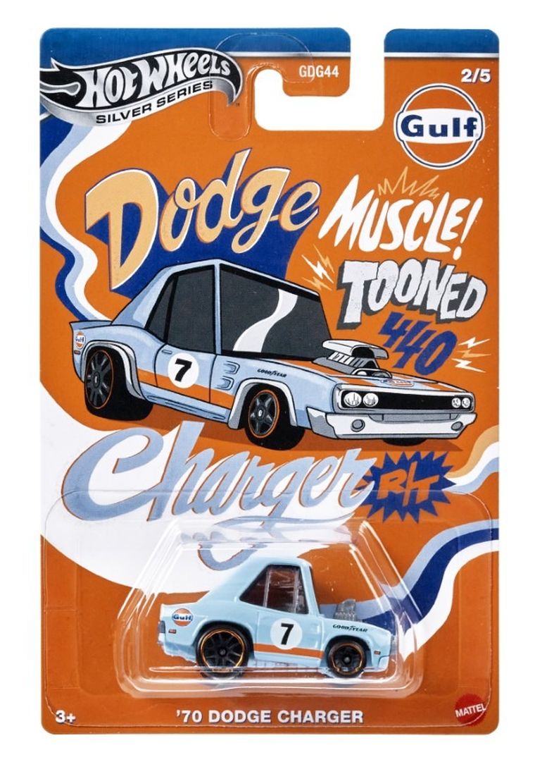 Hot Wheels, Tooned Gulf Racing, '70 Dodge Charger, samochodzik