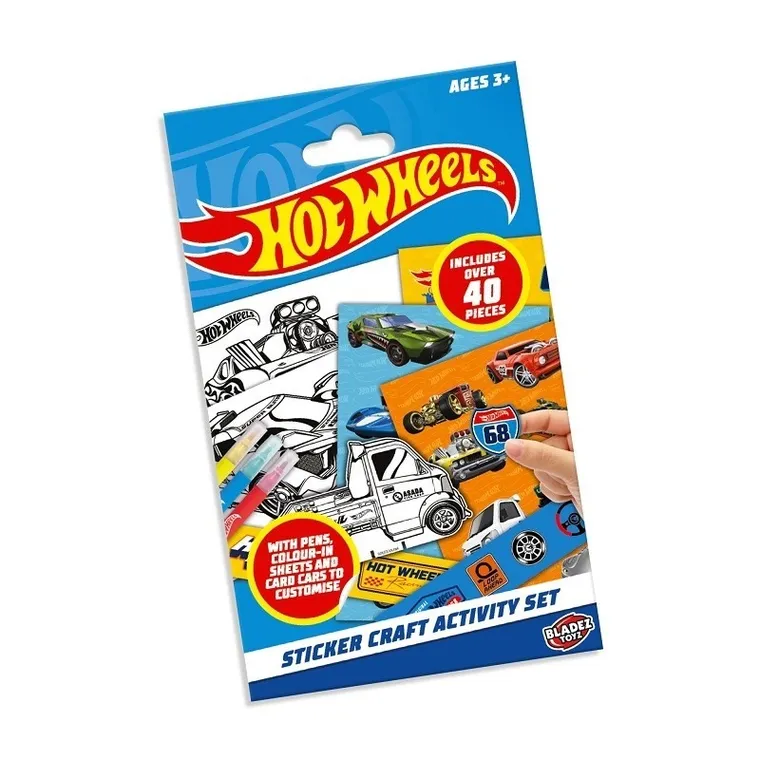 Hot Wheels, zestaw kreatywny z naklejkami